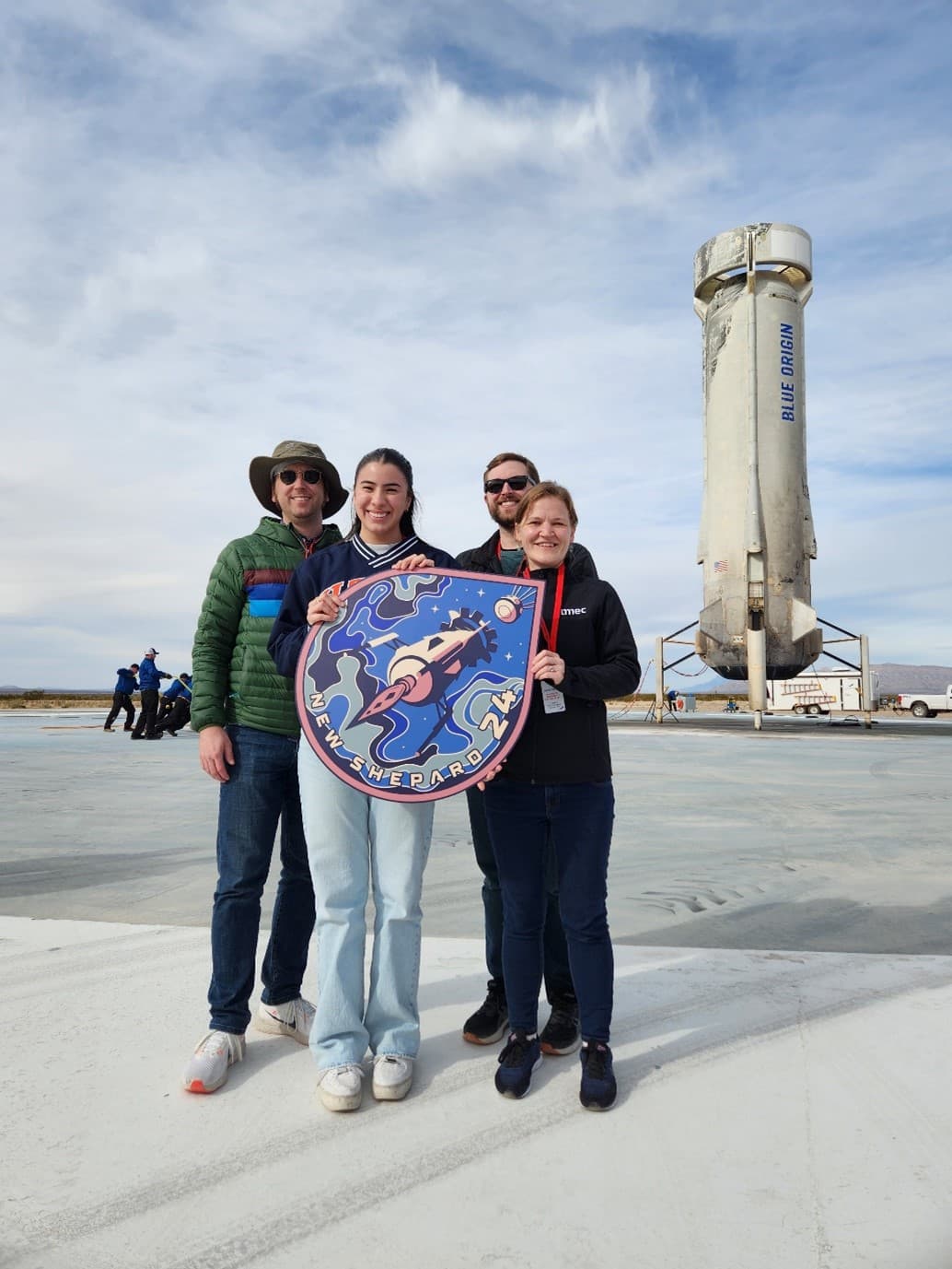 Blue Origin New Shepard Rocket and team