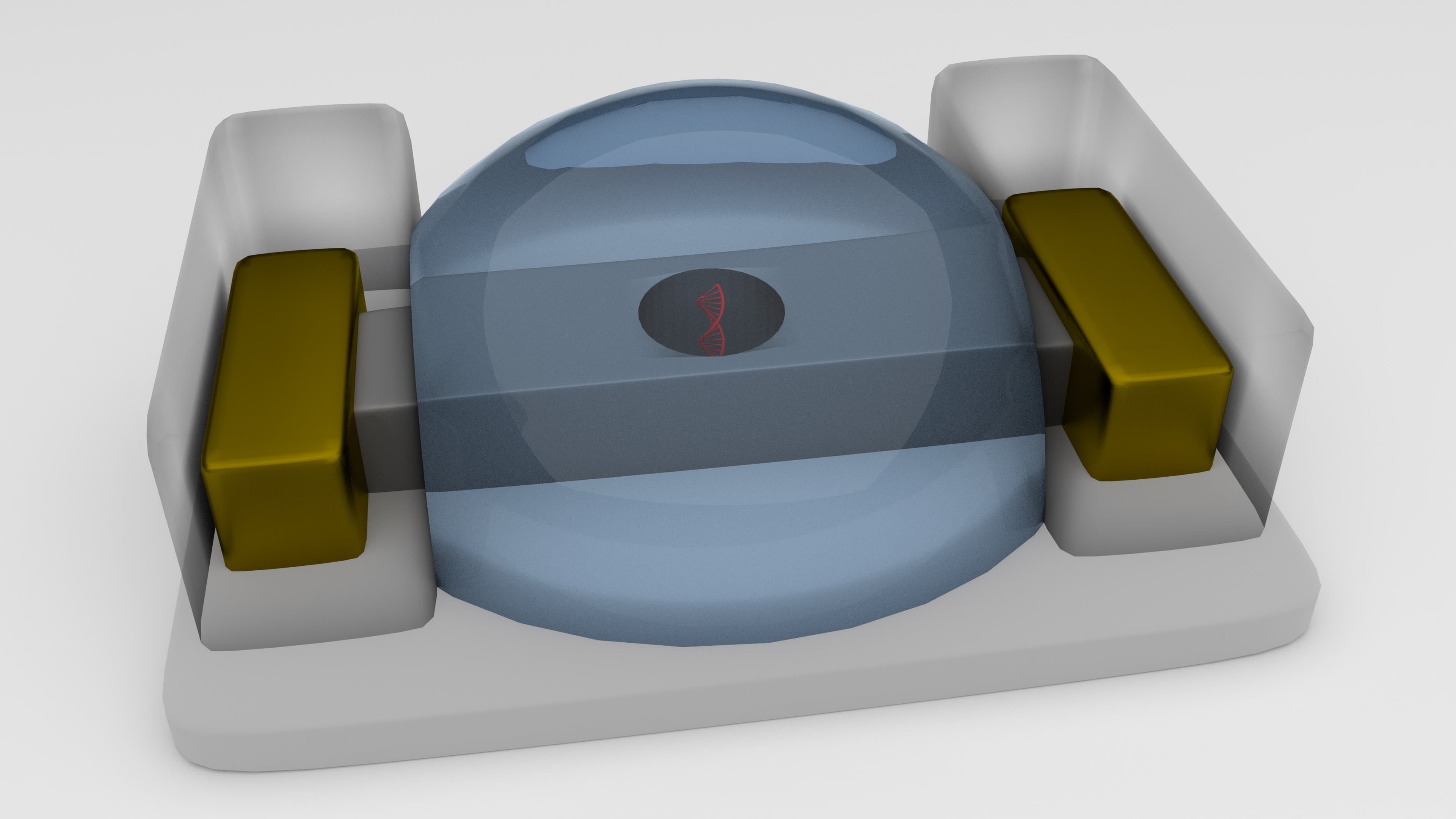 Render of the nanowell FET single DNA